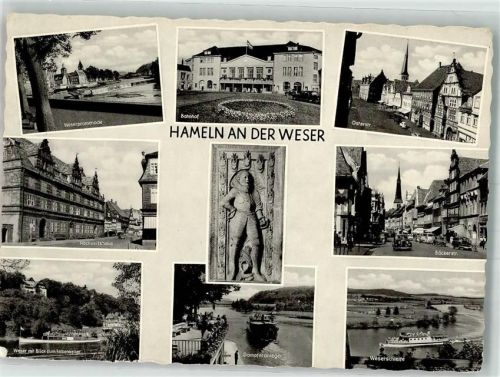 Hameln Weserpromenade Hochzeitshaus Felsenkeller Bahnhof Osterstraße Bäckerstraße Dampferanlege Weserschleife