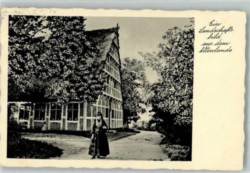 Buxtehude 1935 Tracht Altenlande Ort lt. Stempel