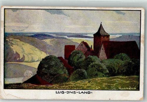 Rothenfels 1921 sign. Lorenz Burg Rothenfels Lug ins Land Verlag Deutsches Quickbornhaus Künstlerkarte
