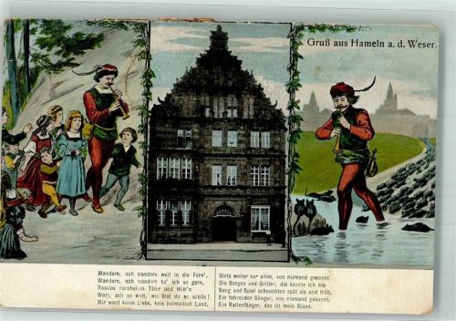 Hameln 1921 Der Rattenfänger Kinder Rattenfängerhaus Die Rattenfänger-Gedicht