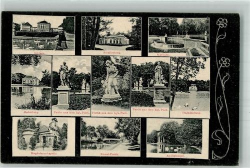 Nymphenburg Kgl. Schloss Nymphenburg Skulpturen im kgl. Park Amilienburg Kaskade Apollotempel