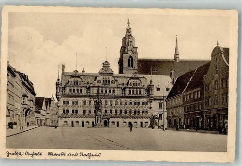 Zerbst 1935 Rathaus Denkmal Roland Marktplatz Kirche