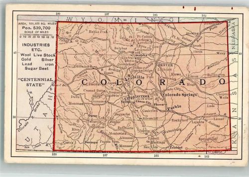 Denver Gebrauchsspuren Landkarte Colorado