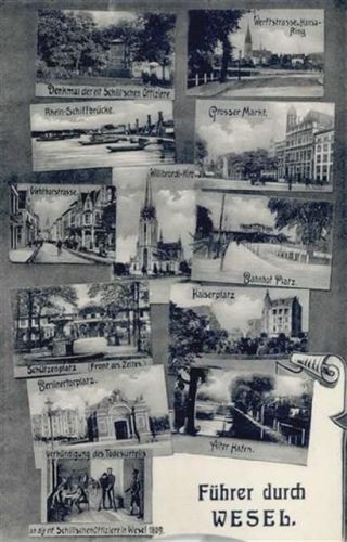 Wesel Wesel (4450) Mechanik-Karte mit innenliegendem Heft Führer durch Wesel, Werftstrasse, Hansaring, Bahnhof-Platz, Viehtorstrasse, Schützenplatz, Berlinertorplatz I-
