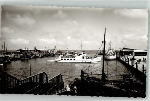 Harlesiel Ort handschriftlich Hafen Foto Original aus Archiv eines Ansichtskartenverlages