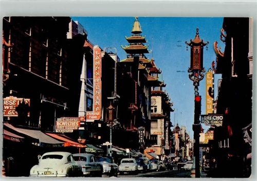 San Francisco 1954 Auto Straße Werbung Chinatown