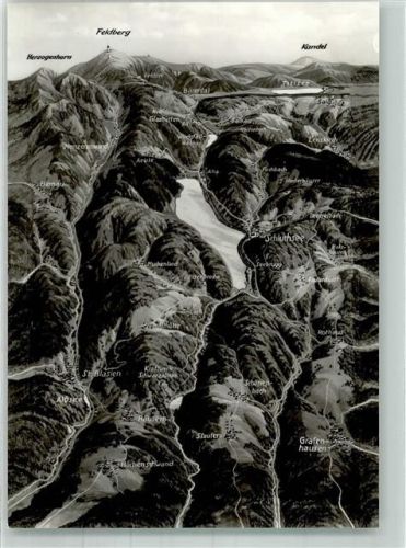 Schluchsee Vogelschau des Schwarzwaldes von Höchenschwand bis zum Feldberg