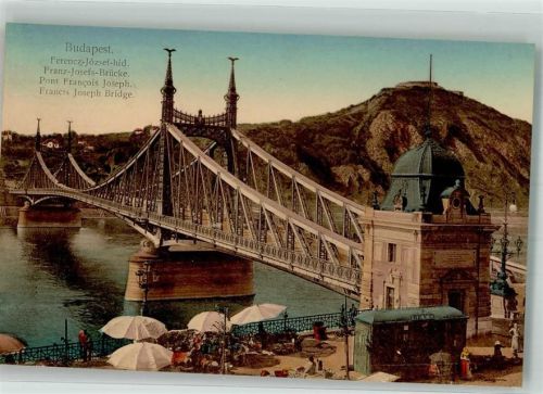 Budapest 1911 Franz Josef Brücke Cafe