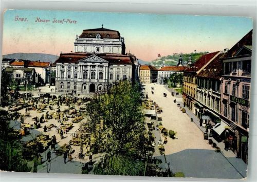 Graz 1915 Marktszene Kaiser Josef Platz
