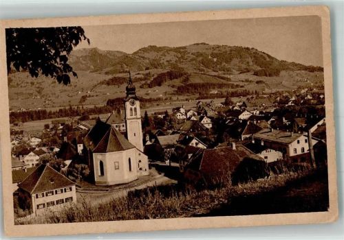 Sonthofen Panorama des Ortes mit Stadtpfarrkirche St. Michael Fotograf Rauch & Co. Nr. 5187