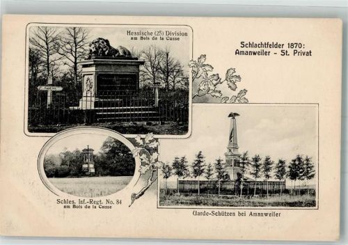Amanvillers 1914 Kriegerdenkmal Hessische Div. Schles.Inf.Rgt. Nr. 84 Garde-Schützen Feldpost