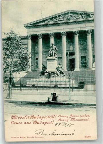 Budapest 1899 Denkmal Arany