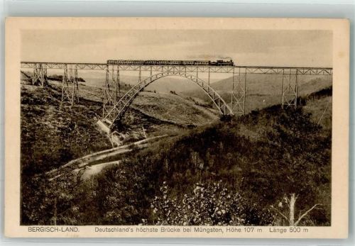 Müngsten 1927 Eisenbahn auf der Müngstener Brücke