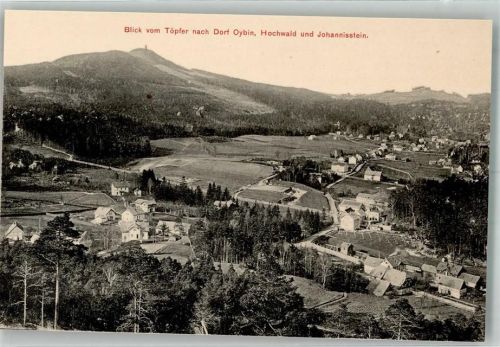 Kurort Oybin 1911 Panorama des Ortes mit Hochwald und Johannisstein Verlag Hermann Seibt 2833