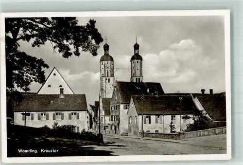 Wemding 1941 Kreuztor mit St. Emmeran Kirche