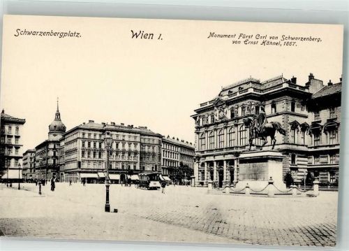 Wien Denkmal Fürst Carl von Schwarzenberg Schwarzenbergplatz Pferdestraßenbahn