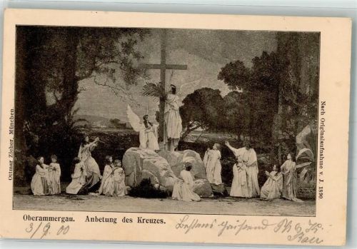 Oberammergau 1900 Anbetung des Kreuzes
