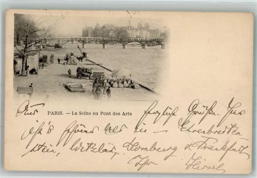 Paris 1902 La Seine au Pont des Arts