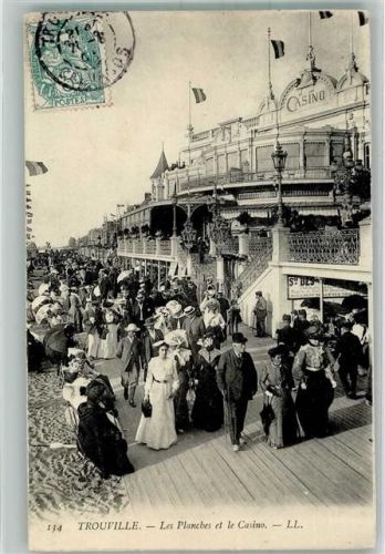 Trouville 1905 Gasthaus Casino Briefmarke Bildseite