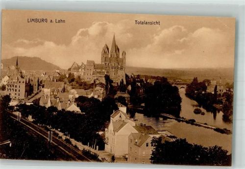 Limburg 1907 Panorama der Stadt mit Dom und Schloss zu Limburg Verlag Ludwig Feist 3112