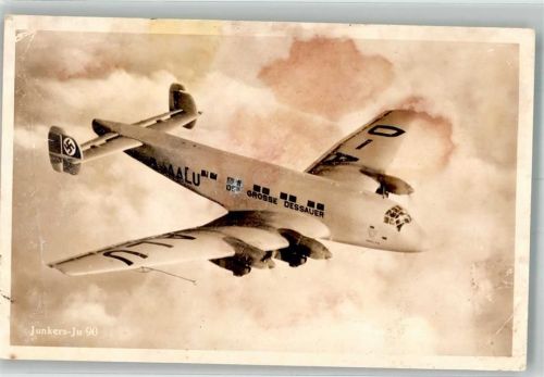 Fliegeraufnahme einer zivilen Junkers-Ju 90 Verlag Bruno Hansmann Nr. 72135