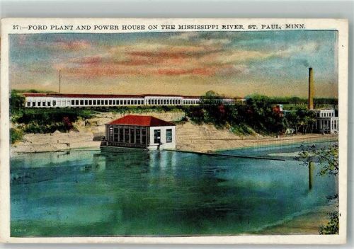 St. Paul 1916 Ford Plant and Power House on the Mississippi River