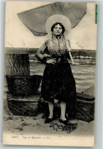1908 Junge Fischersfrau von der Küste