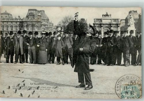 Paris 1907 Le Loustic Le Charmeur de Oiseaux Briefmarke Bildseite