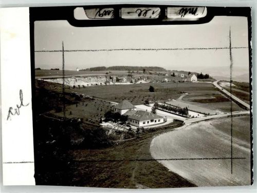 Vellberg Fliegeraufnahme eines Gasthauses Foto Original aus Archiv eines Ansichtskartenverlages Ort handschriftlich Farbstriche im Bild