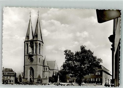 Flonheim Marktplatz Ev. Kirche VW Käfer