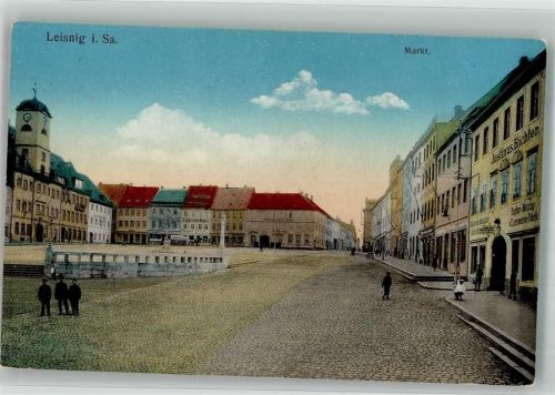 Leisnig 1915 Feldpost WK I Marktplatz