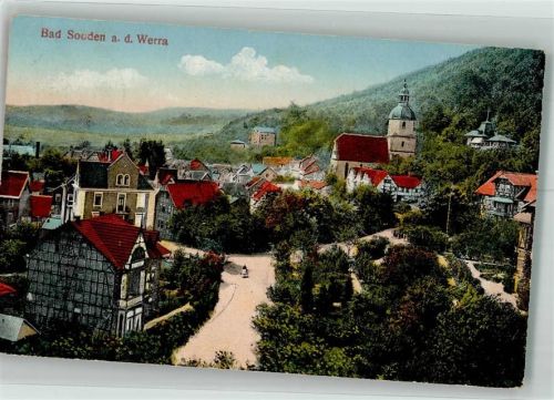 Bad Sooden-Allendorf 1924 Panorama des Ortes mit Ev. Kirche