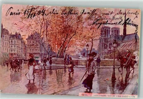 Paris 1904 Kirche Notre Dame L´Ile Saint -Louis