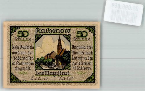 Rathenow Notgeld 50 Pfennig Zietenhusar