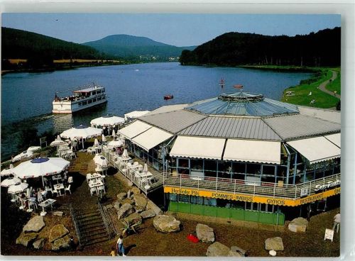 Schieder See-Gasthaus Cafe Kronenbruch am Emmerstausee mit Fahrgastschiff