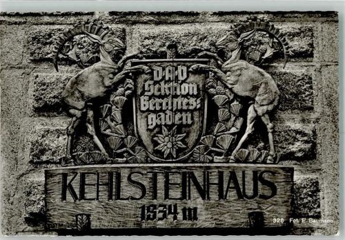 Kehlsteinhaus Foto Baumann, E. Hüttenstempel Alpenvereinstafel