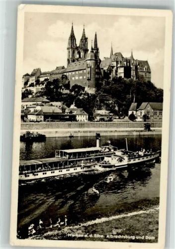 Meißen Raddampfer vor Albrechtsburg und Dom Verlag Brück & Sohn 28338
