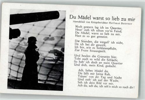 Text des Liedes Du Mädel warst so lieb zu mir von Hellmut Boerner Fotograf Titz Verlag Robert Franke 16