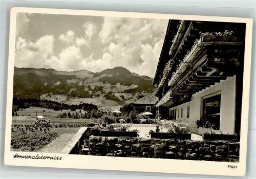 Sonthofen Terrasse des Alpen Moorbades Sonnenalp Fotograf Heimhuber Notopfermarke