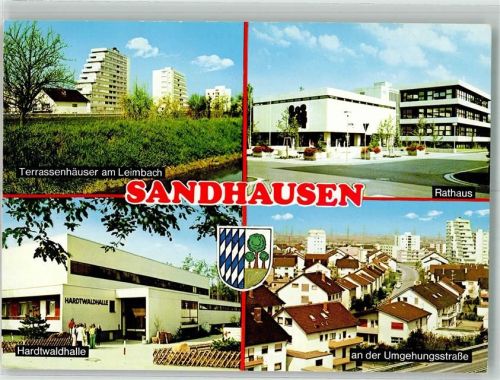 Sandhausen Rathaus Terrassenhäuser am Leimbach Hardtwaldhalle