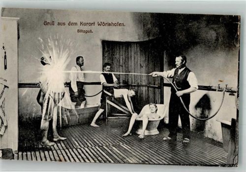 Bad Wörishofen 1919 Kuranwendung Sitzwanne Wasserguß