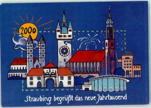 Straubing 2000 Basilika St. Jakob Stadtturm Basilika St. Peter Spitaltor Philatelisten-Club