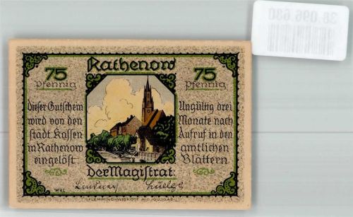 Rathenow Notgeld 75 Pfennig Zietenhusar