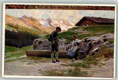 Volksliederkarte Nr. 90 Auf der Alm - da gibt's koa Sünd Verlag des Vereins für das Deutschtum im Ausland