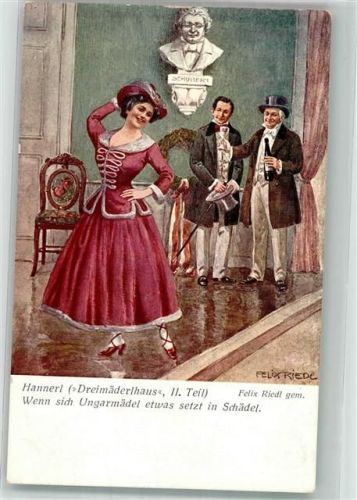 sign. Riedl, Felix Szene aus der Operette Hannerl Dreimäderlhaus II. Teil von Franz Schubert B.K.W.I. Nr. 2303