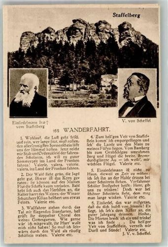 Bad Staffelstein Einsiedelmann Ivo vom Staffelberg Gedicht v. J.V. v. Scheffel
