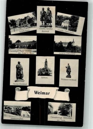Weimar 1909 Schloss Ettersberg Denkmal Herder Wieland Goethe Schiller