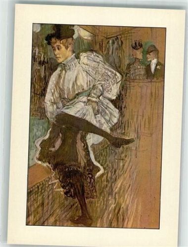 Paris sign. Toulouse-Lautrec Die Tänzerin Jane Avril im Musee d'Orsay Künstlerkarte mit Informationen Postimpressionismus