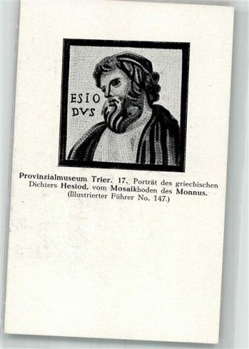 Trier Portrait d. griechischen Dichters Hesiod v. Mosaikboden d. Monnus