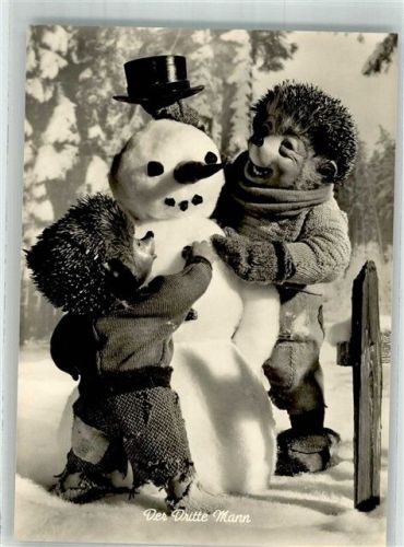 Mecki mit Igelkind bauen Schneemann Diehl-Film 48